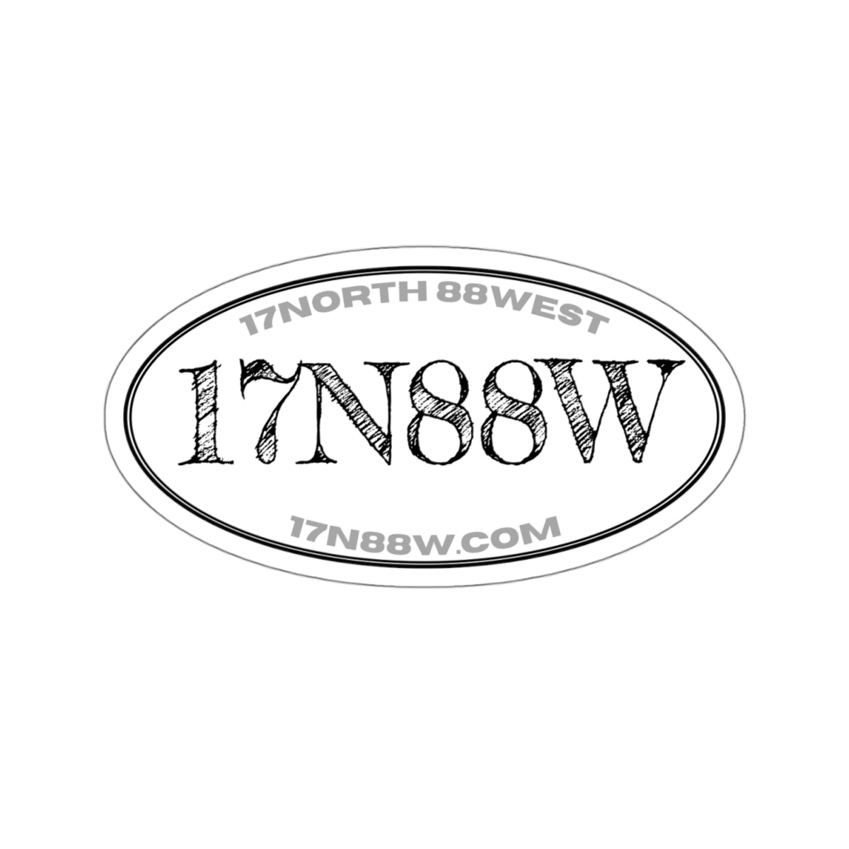 17N88W | White Oval Cut Stickers