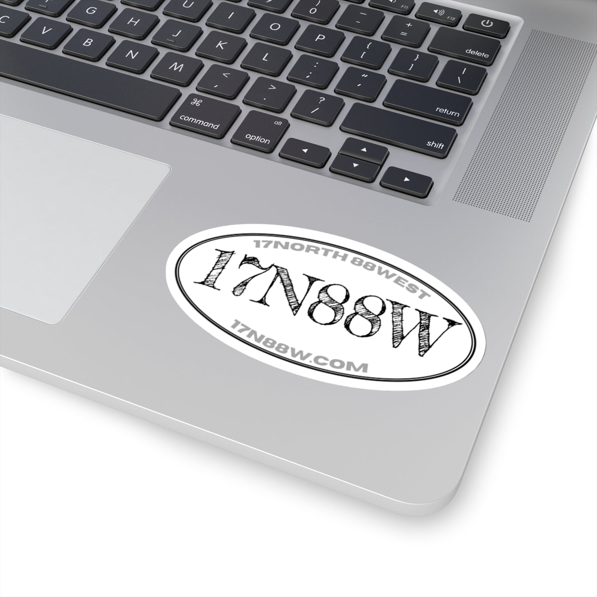 17N88W | White Oval Cut Stickers