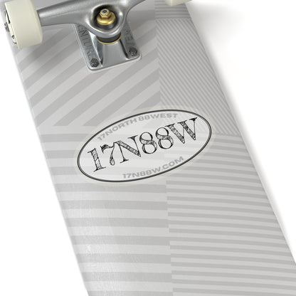 17N88W | White Oval Cut Stickers