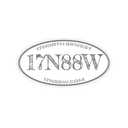 17N88W | White Oval Cut Stickers