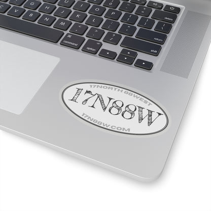 17N88W | White Oval Cut Stickers