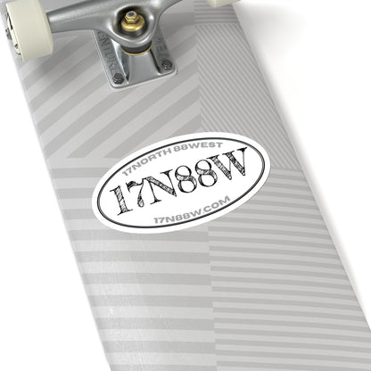 17N88W | White Oval Cut Stickers