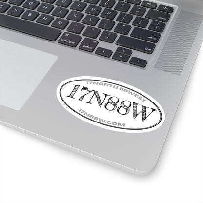 17N88W | White Oval Cut Stickers