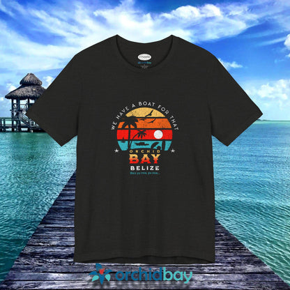 Orchid Bay | Unisex Short Sleeve Tee | We Have a Boat For That | Retro Sunset