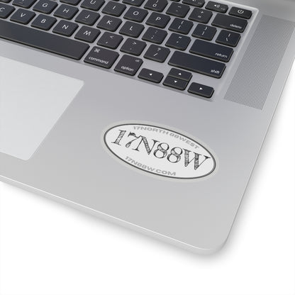 17N88W | White Oval Cut Stickers