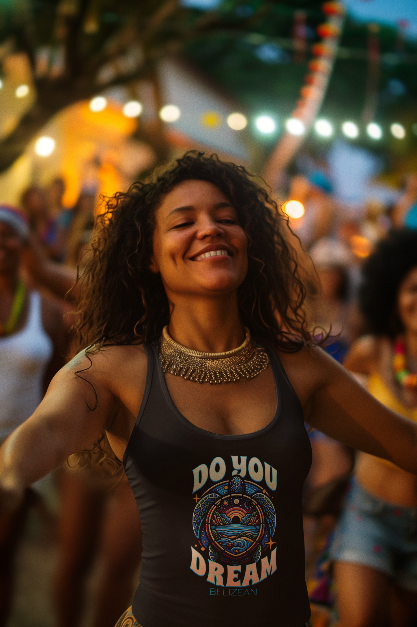 Lifestyle pic of beautiful woman wearing Racerback tank 